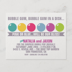 BULLETIN GUM BUBBLE GUM GENDER REVETING INVITATION