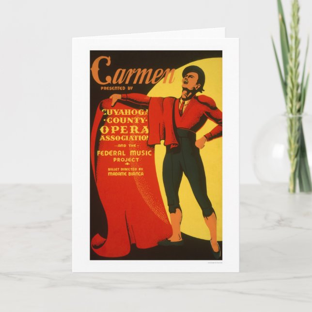 Bullfighter Carmen WPA 1939 Karte (Vorderseite)