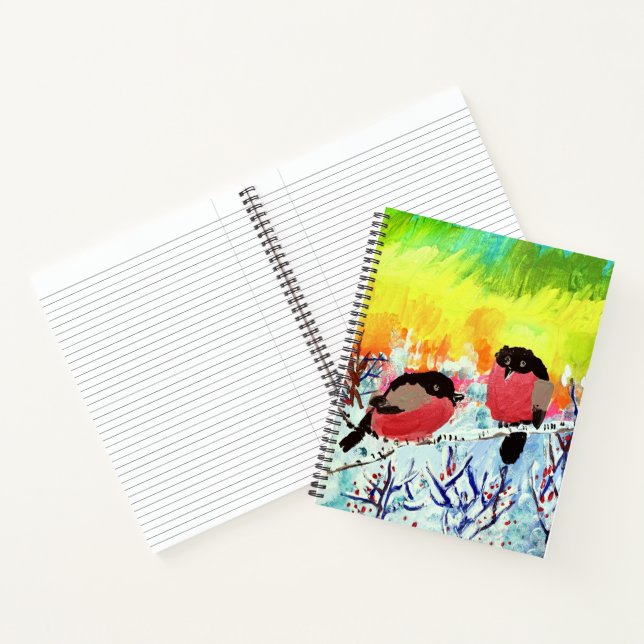 Bullfinch Birds Notizbuch (Innenseite)