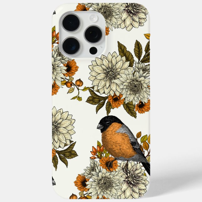 Bullfinch on autumn florals 2 Case-Mate iPhone hülle (Rückseite)
