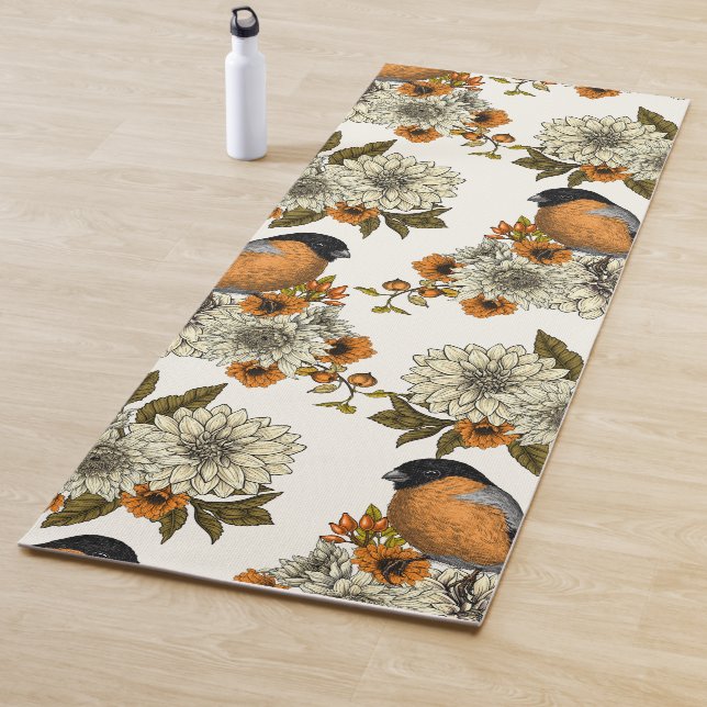 Bullfinch on autumn florals 2 yogamatte (Beispiel)