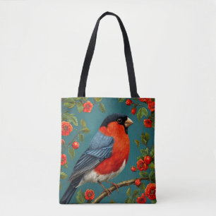 Bullfinch-Vogel auf einem Baum Tasche