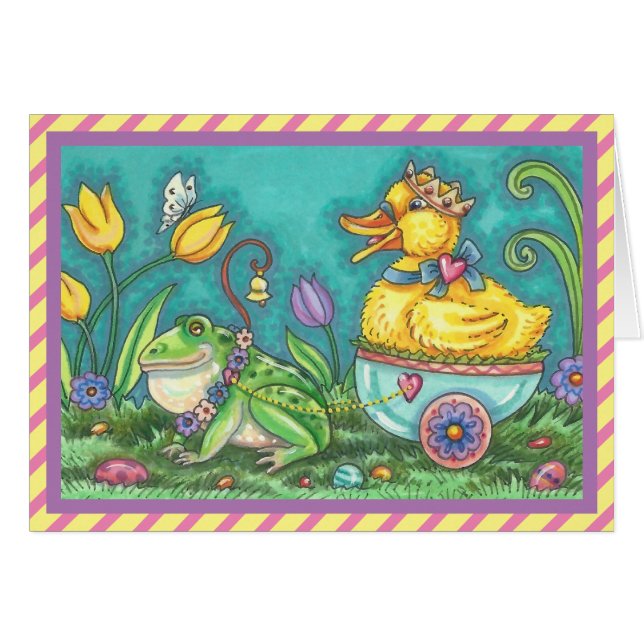 BULLFROG & DUCK PRINCE EASTER GREETCARD Verse (Vorderseite (Horizontal))