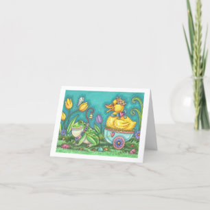 BULLFROG & DUCK PRINCE EASTER NOTE CARD Verse Feiertagskarte