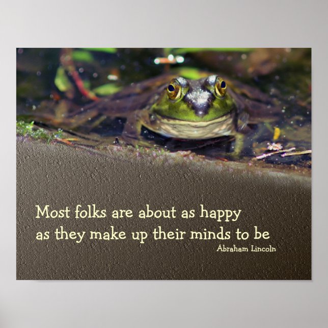 Bullfrog Glück Inspiration Zitat Poster (Vorne)