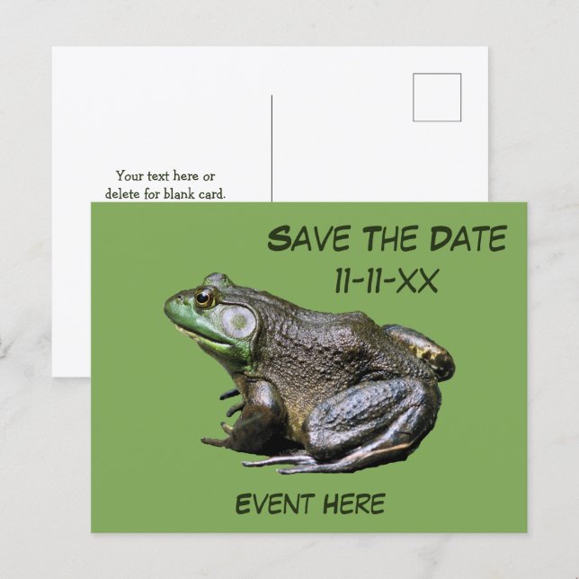 Bullfrog Natur - Datum speichern Postkarte (Vorne/Hinten)