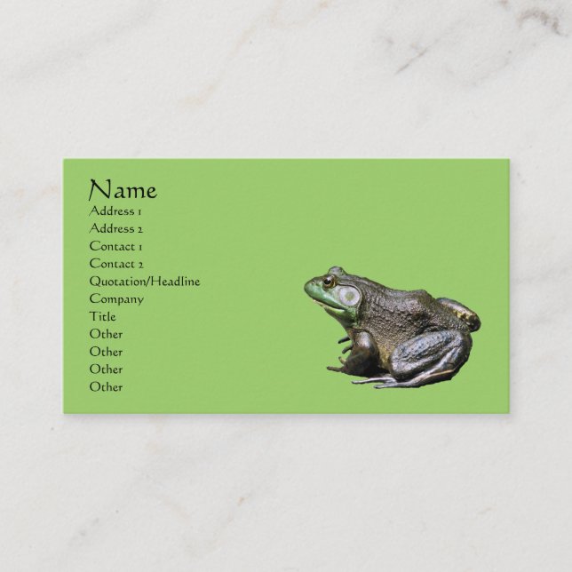 Bullfrog Nature Business Card Visitenkarte (Vorderseite)