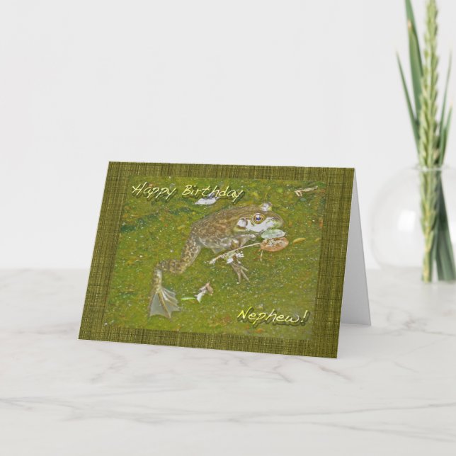 Bullfrog Nephew Geburtstagskarte Karte (Vorderseite)