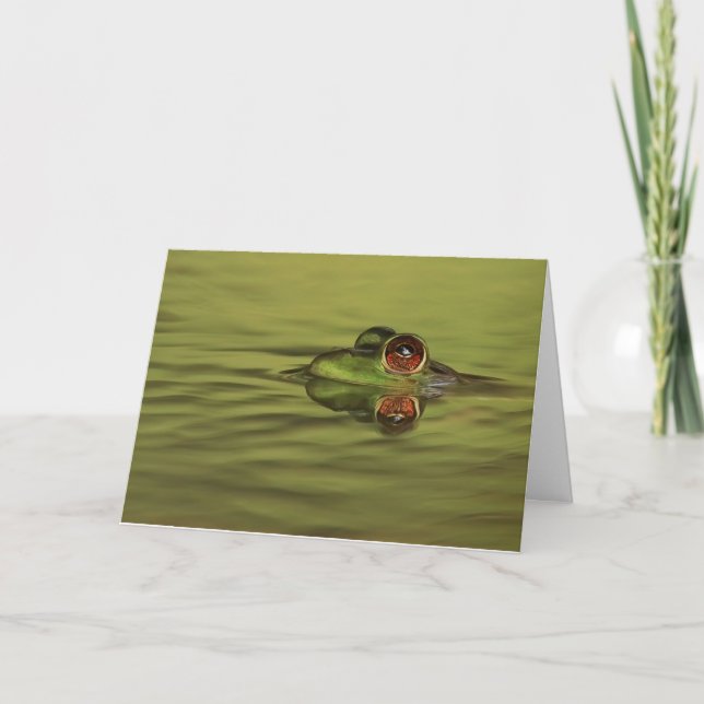 Bullfrog Schwimmen Faltkarte Karte (Vorderseite)