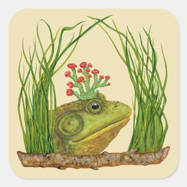 Bullfrosch Quadratischer Aufkleber (Vorderseite)
