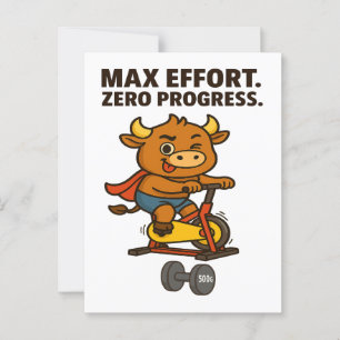 Bullio Funny Fitness - Max Effort, Null Fortschrit Postkarte