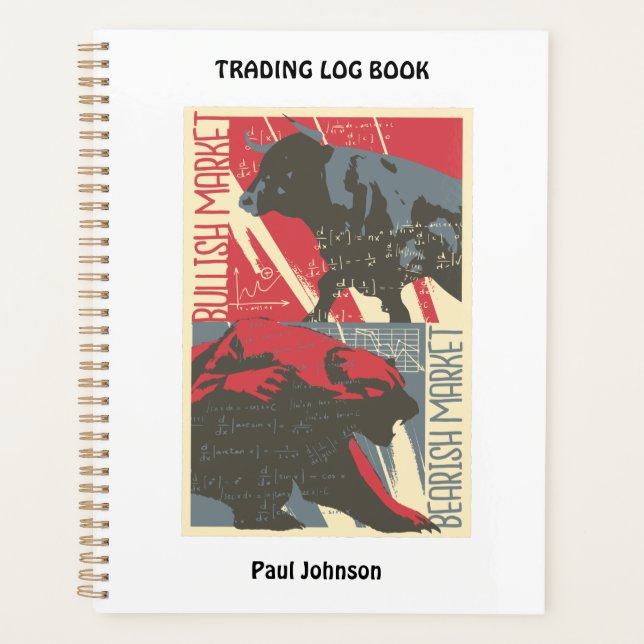 Bullish Bearish Stock Market Trading Planner Planer (Vorderseite)