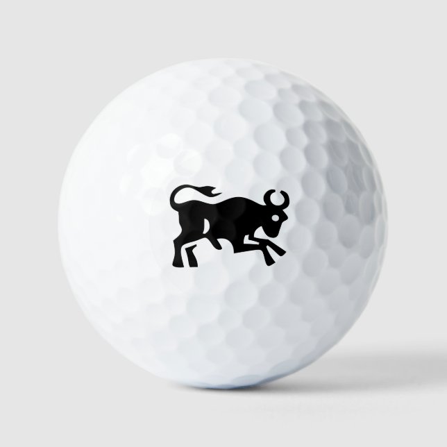 Bullish Black Bull Rind aggressiv scharf Golfball (Vorderseite)