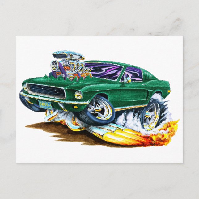 Bullitt Mustang mit Big Motor Postkarte (Vorderseite)