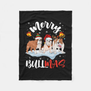 Bullmas Spaß Santa Rentier Elf Bulldogge Weihnacht Fleecedecke
