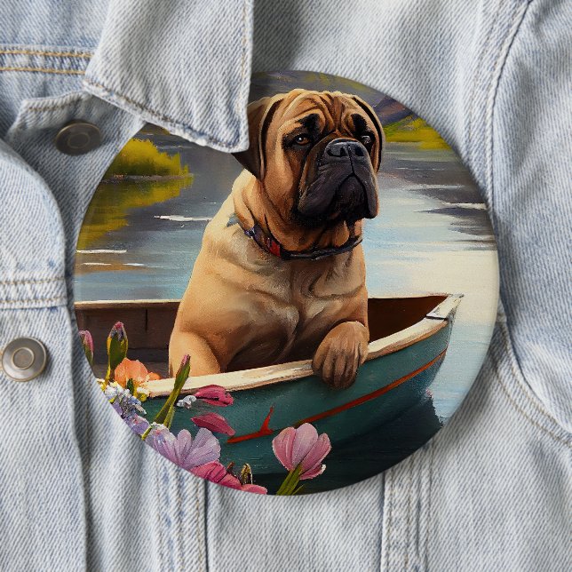 Bullmastiff auf einem Paddel: Ein Landschaftliches Button (Beispiel)