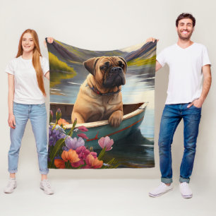 Bullmastiff auf einem Paddel: Ein Landschaftliches Fleecedecke