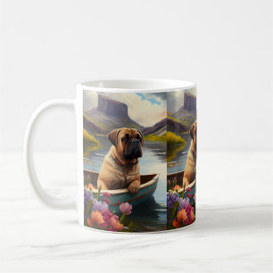 Bullmastiff auf einem Paddel: Ein Landschaftliches Kaffeetasse