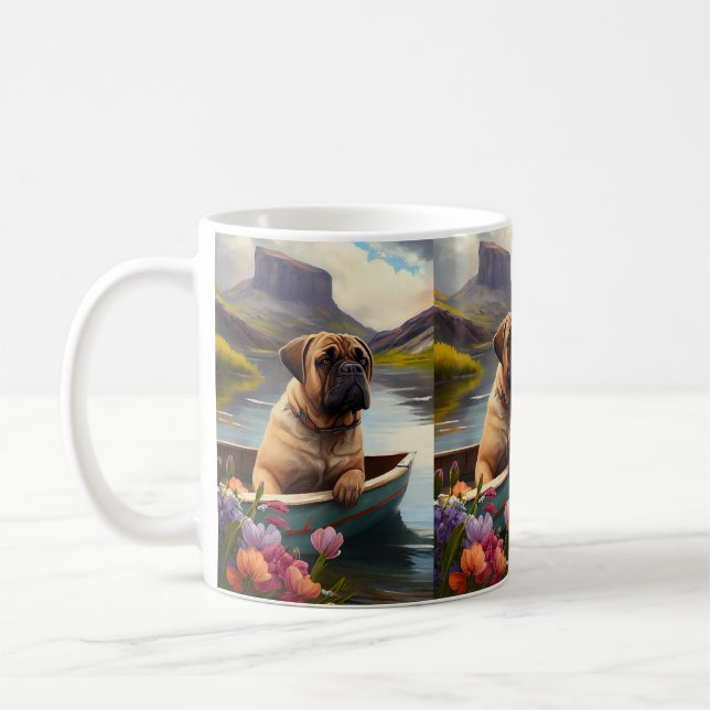Bullmastiff auf einem Paddel: Ein Landschaftliches Kaffeetasse (Links)