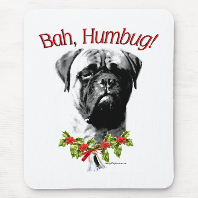 Bullmastiff Bah Humbug Mousepad (Vorne)