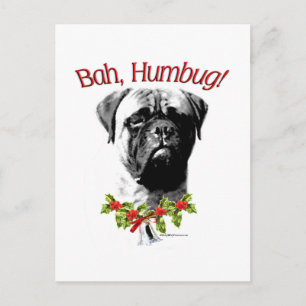 Bullmastiff Bah Humbug Postkarte