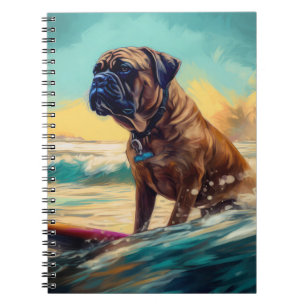Bullmastiff Beach Surf Malerei Notizblock