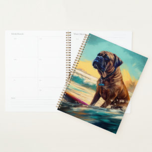 Bullmastiff Beach Surf Malerei Planer