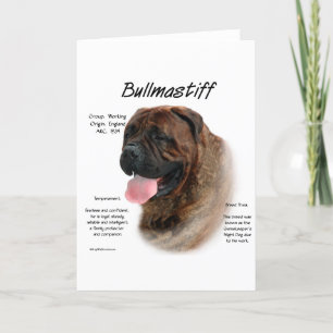 Bullmastiff (brindle) Geschichtsentwurf Feiertagskarte