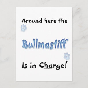 Bullmastiff Charge Postkarte