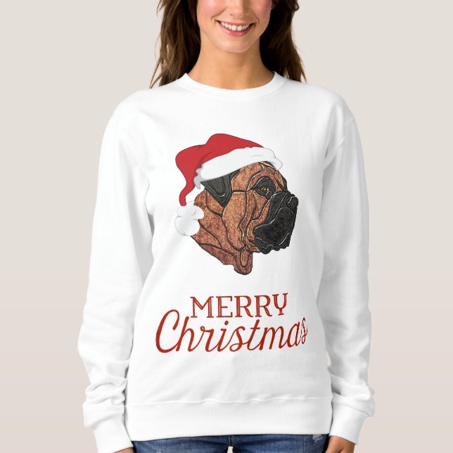Bullmastiff Christmas Sweatshirt (Vorderseite)