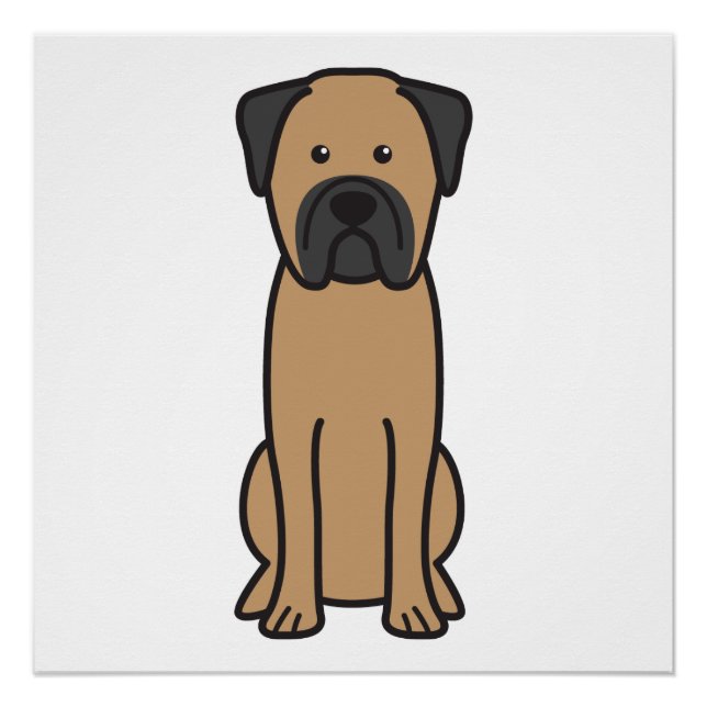 Bullmastiff Dog Cartoon Poster (Vorderseite)