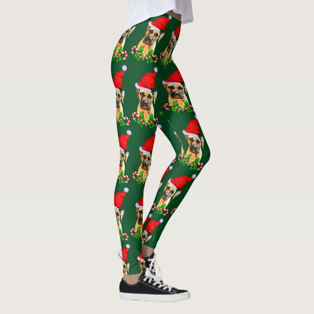 Bullmastiff Dog Christmas Leggings (Rechts)