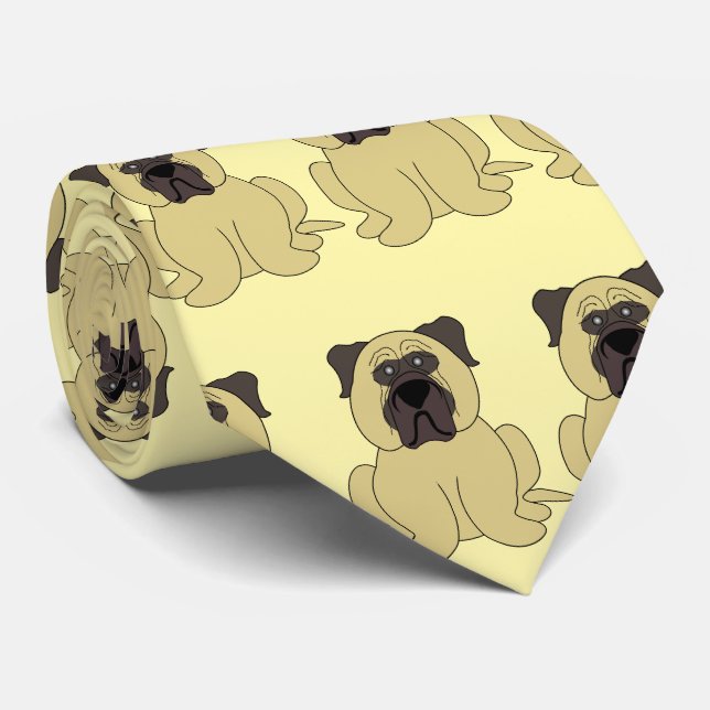 Bullmastiff Dog Design Krawatte (Gerollt)