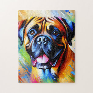 Bullmastiff Dog Portrait Akrylkkunstdruckhund