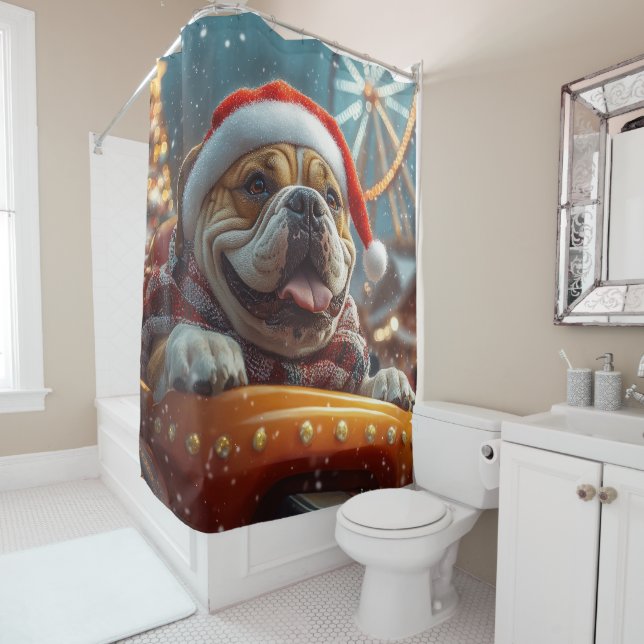 Bullmastiff Dog Roller Untersetzer Weihnachten Duschvorhang (Beispiel)
