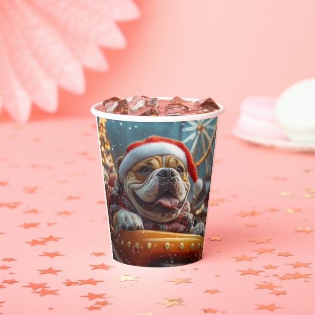 Bullmastiff Dog Roller Untersetzer Weihnachten Pappbecher (Insitu)
