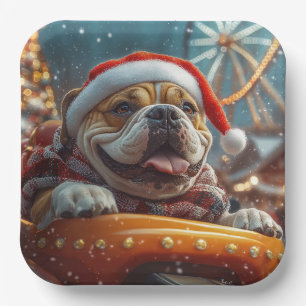 Bullmastiff Dog Roller Untersetzer Weihnachten Pappteller