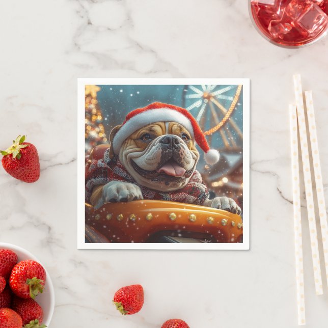 Bullmastiff Dog Roller Untersetzer Weihnachten Serviette (Beispiel)