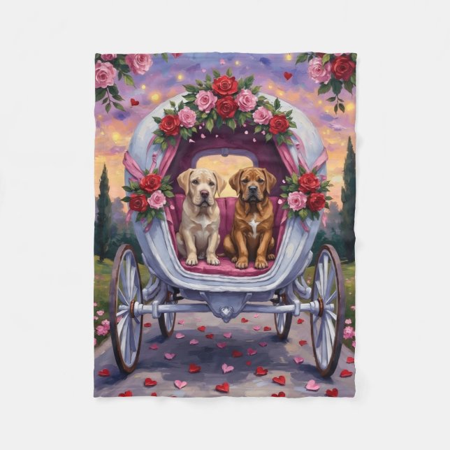 Bullmastiff Dog Valentine's Day  Fleecedecke (Vorderseite)