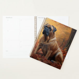 Bullmastiff en automne Feuilles automne Inspire