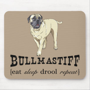 Bullmastiff "essen Schlafgeiferwiederholung" Mousepad