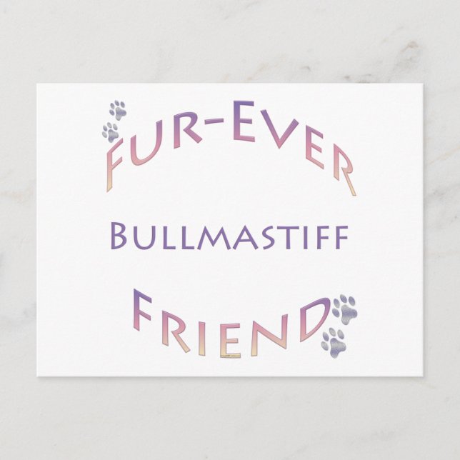 Bullmastiff Furever Postkarte (Vorderseite)
