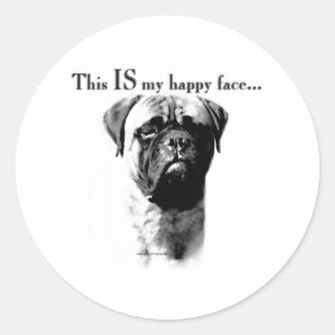 Bullmastiff glückliches Gesicht - Aufkleber