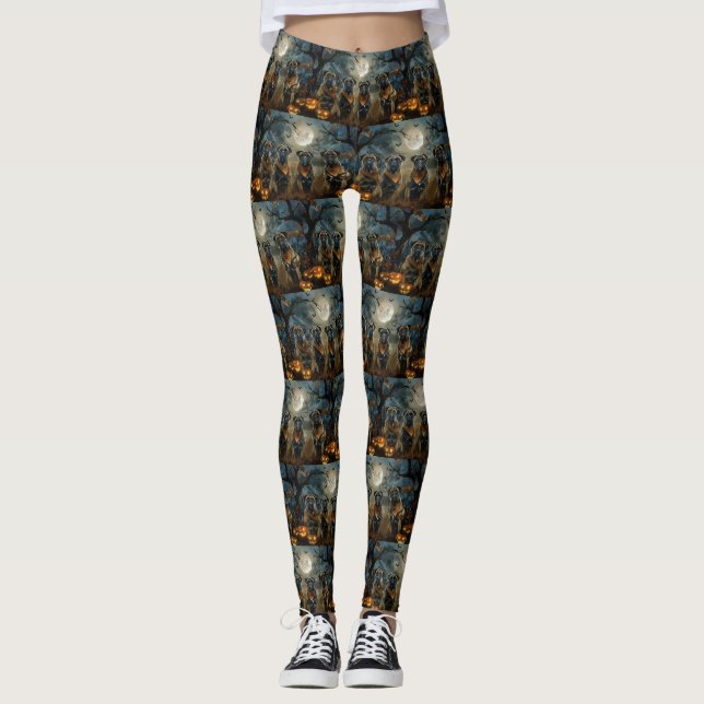 Bullmastiff Halloween Spooky Leggings (Vorderseite)