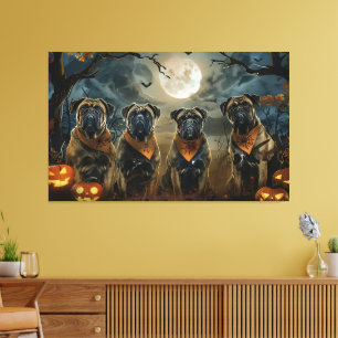 Bullmastiff Halloween Spooky Leinwanddruck