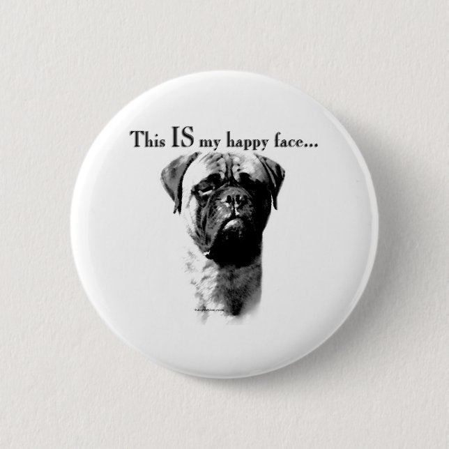 Bullmastiff Happy Face - Button (Vorderseite)