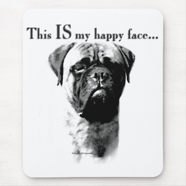 Bullmastiff Happy Face Mousepad (Vorne)