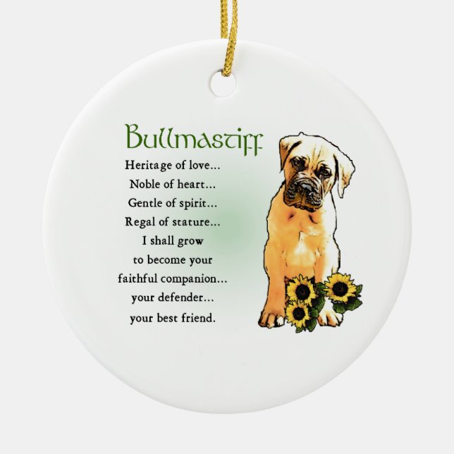 Bullmastiff Heritage of Liebe Geschenke Keramikornament (Vorne)