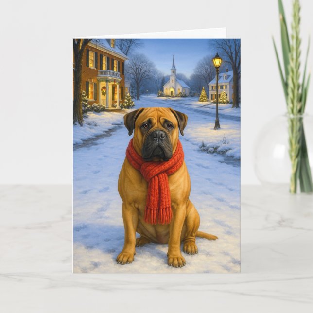 Bullmastiff Holiday Card Feiertagskarte (Vorderseite)