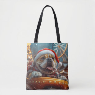 Bullmastiff-Hund Achterbahn Weihnachten  Tasche